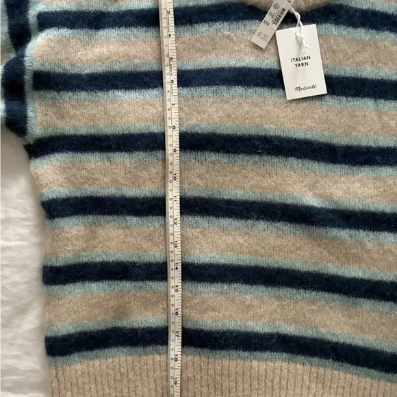NWT Madewell Blue and Cream Striped Sweater - Picture 7 of 10